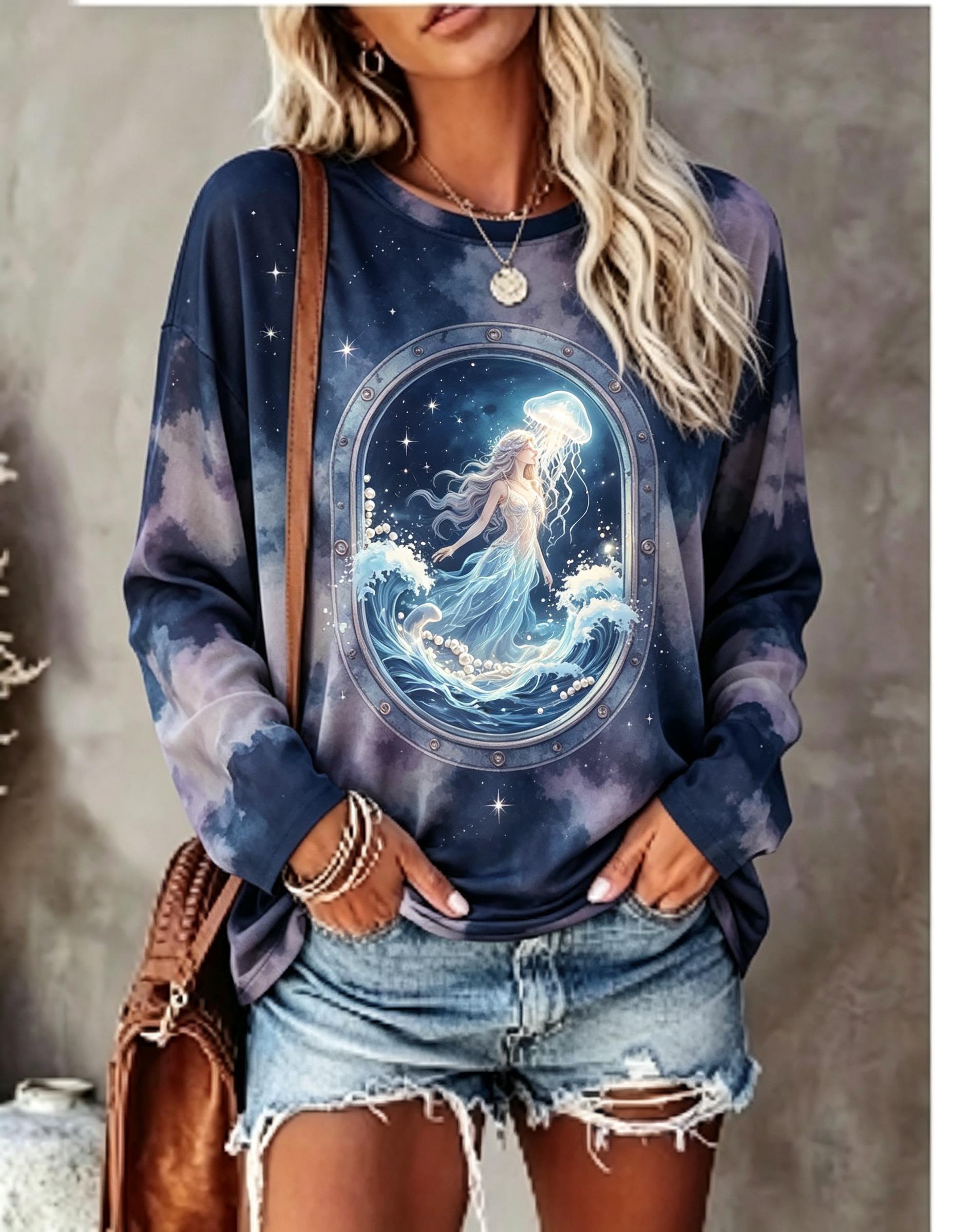 Camiseta de manga larga para m - Marine Coral reseña y precio