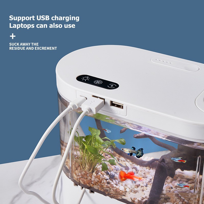 Mini Acuario de Escritorio Cre - Aquarium Marine Lights reseña y precio