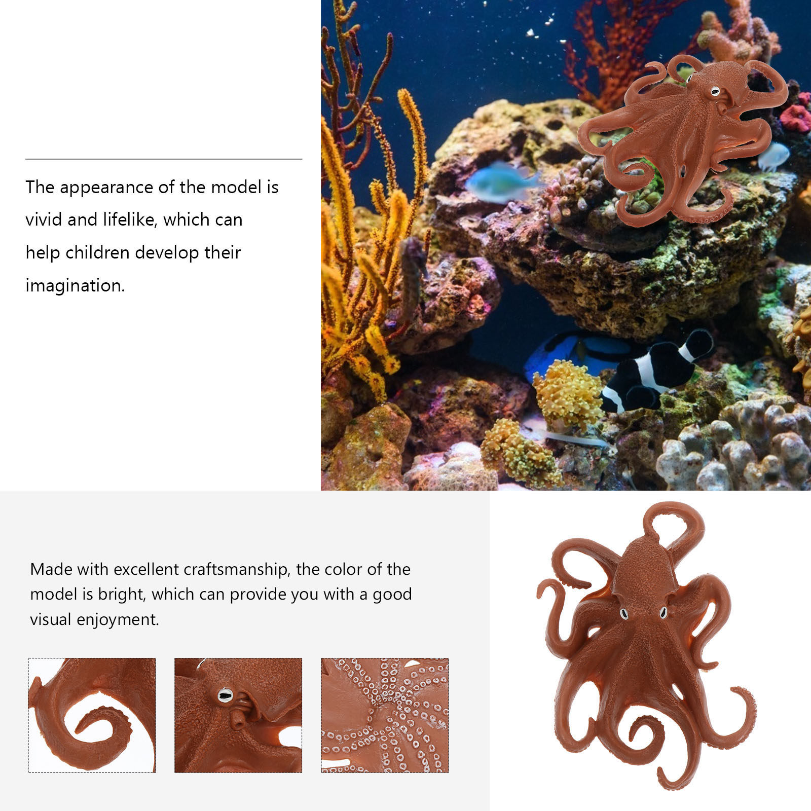 Figura realista de pulpo, mode - Marine Aquarium reseña y precio
